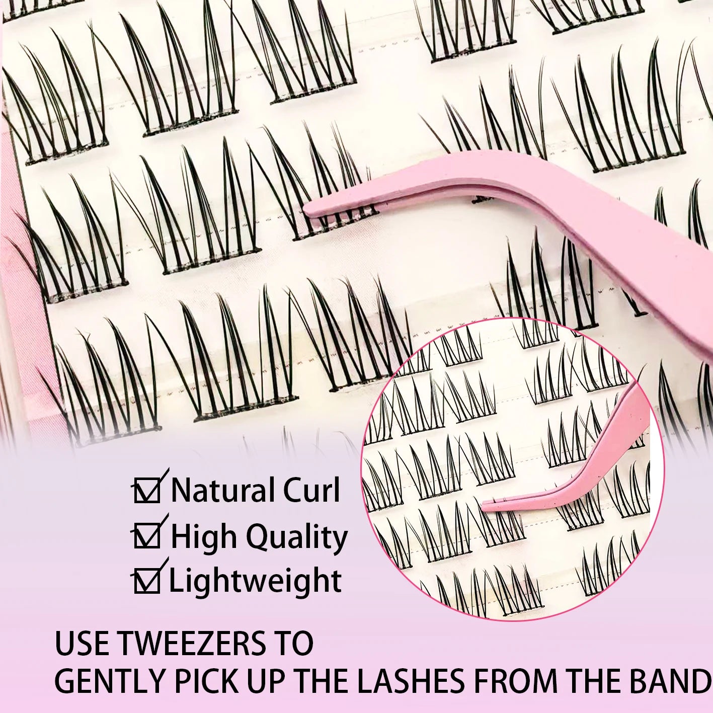 [ACENo need for glue False Eyelash] 60 Cluster Comfort Lash Extension Kit Natural Manga False Eyelash Beginners