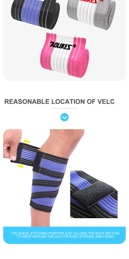 AOLIKES 1PC 40-180cm Compression Bandage Protector Knee Support Brace Sports Elastic Elbow Straps Leg Bands Bandage Workout Wrap