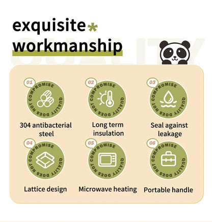 WORTHBUY Portable Sealed Thermal Lunch Box For Kids Stackable Microwave 304 Stainless Steel Bento Box Insulated Food Container