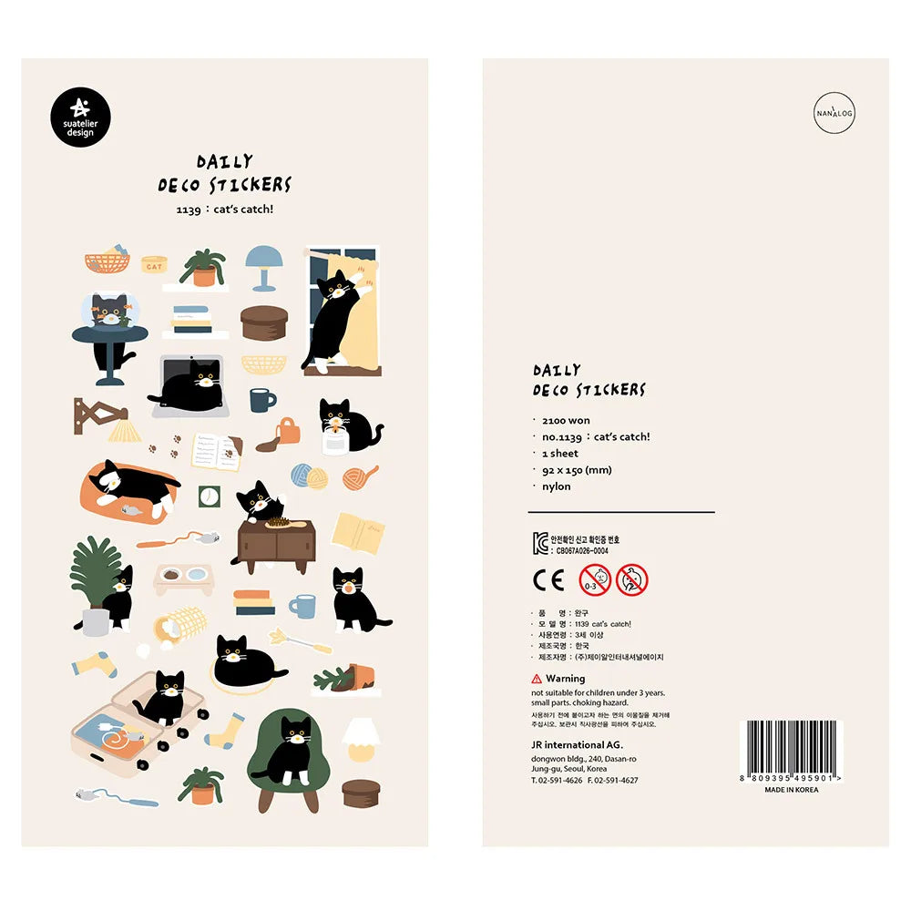 Korean Brand Suatelier Collection Daily Food Vlog Stickers DIY Scrapbooking Journey Diary Stationery Stickers Supplies