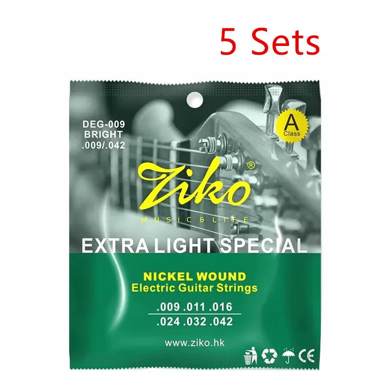 ZIKO DEG-009 Electric Guitar Strings Steel Core Surface Coating Nickel Extra Light Special Musical Instrument Accessorie Parts