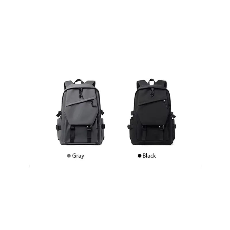 One 15 Inch Polyester Waterproof Solid Color Simple Men's Backpack Fashion Couple Student Computer Backpack