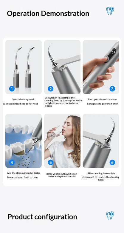HOMEFISH Home Dental Cleaning Device Professional Tool for Removing Tartar Plaque And Calculus with Visual Technology