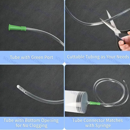 Durable Large Capacity Plastic Syringes - 100ml, 150ml, 250ml, 350ml, 550ml, 1000ml | Transparent Body with 99.82cm Measure