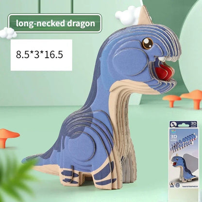 3D Jigsaw Puzzles for Kids Jurassic World Dinosaur Educational Toys Paper Animal Puzzle Cartoon Model Toys Children's Day Gift