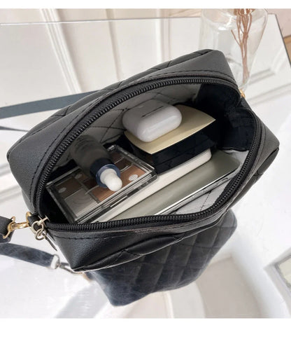 2025 tassel women's small crossbody bag trend diamond grid embroidery camera women's shoulder bag fashion chain crossbody bag