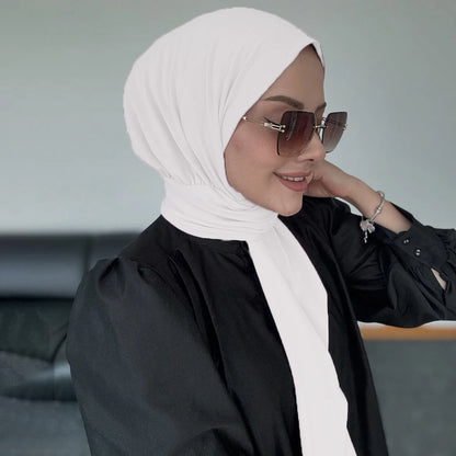 Instant Hijab with Button Ready to Wear Muslim Women Scarf Full Cover Head Wraps Islam Turban Caps Turbante Mujer