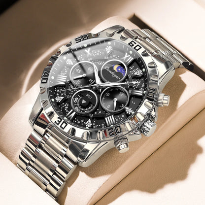 POEDAGAR Luxury Man Watch Waterproof Luminous Stainless Steel Quartz Men's Wristwatch Chronograph Military Watches For Men Reloj
