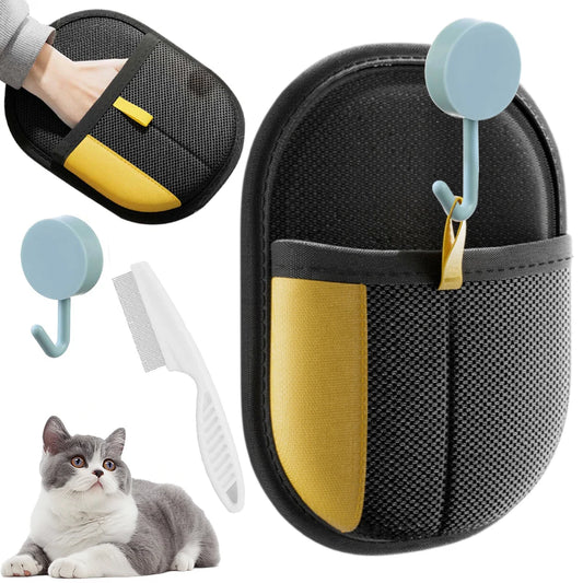 1/2/3Pcs Electrostatic Gloves Multi-Function Pet Grooming Gloves with Brush & Hook Anti Static Hair Removal Glove for Dogs Cats