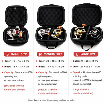 S/M/L Spinning Fishing Bag PU Case Cover Fishing Reel Bag Shockproof Waterproof Fishing Tackle Storage Case For 1-2 Fishing Reel