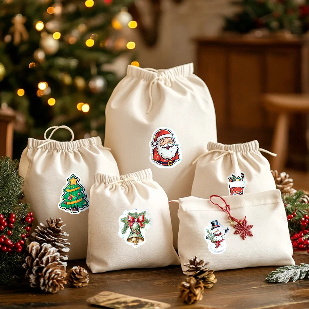 500pcs Laser Cartoon Christmas Stickers Christmas Gift Wrapping Label Sticker Reward Stickers Scrapbook Stationery,1"