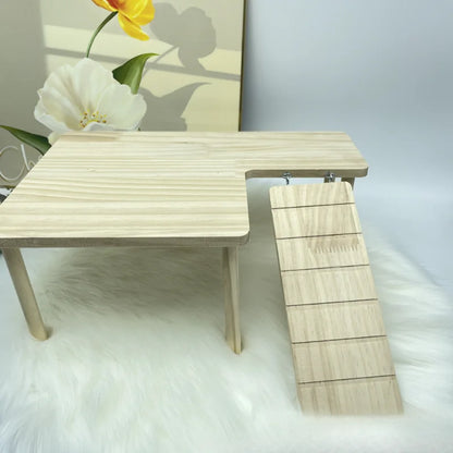 Hamster Wooden Play Platform Ladder Small Animal Climbing Stair Jumping Shelf Cage Toy for Dwarf Hamster Mice