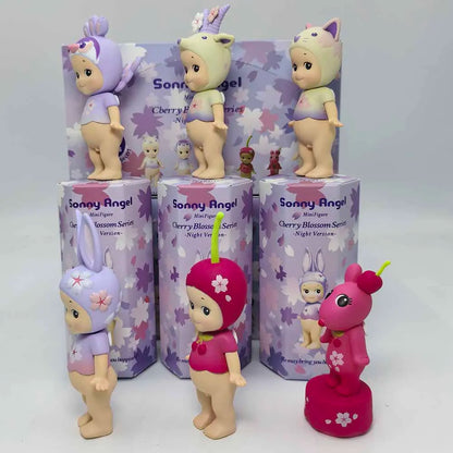 Sonny Angel Blind Box Purple Cherry Blossom Series Nigbt Minifigure Version Decoration Cute Mystery Surprise Giff