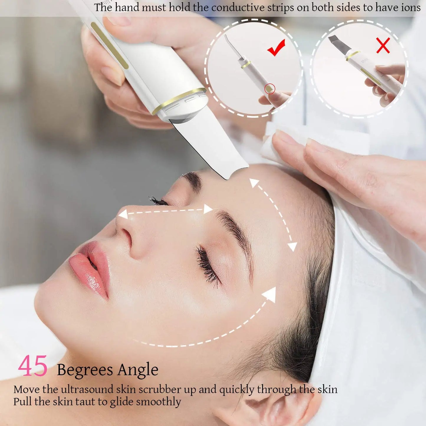 Ultrasonic Skin Scrubber Face Spatula Pore Cleaner Blackhead Remover Shovel Skin Care Tool for Facial Lifting and Deep Cleansing