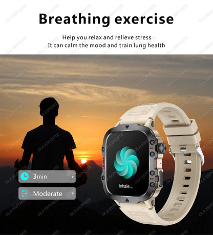 2025 Military Smartwatch GPS Men Flashlight Waterproof Outdoor Sports Tracker HD Bluetooth Calls Smart Watch New For Android IOS