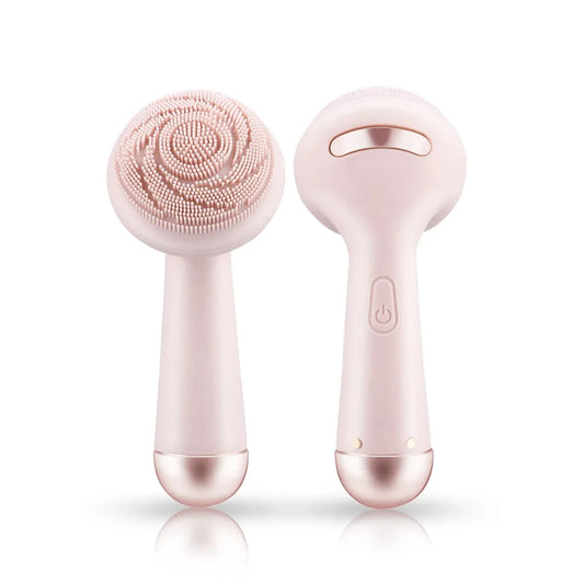 Electric Silicone Facial Brush Cleaner Vibration Roller Massage Pore Cleansing Instrument Waterproof Rechargeable Beauty Tool