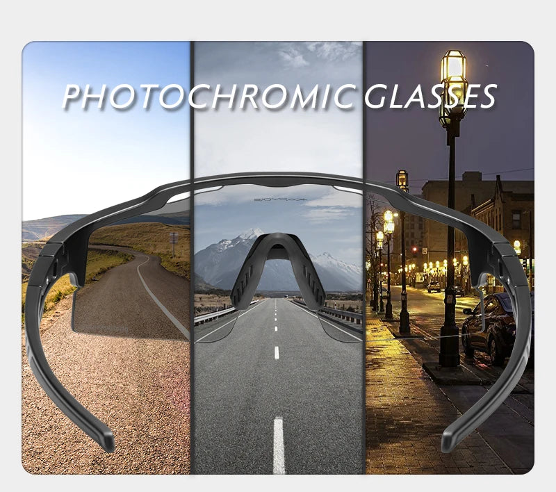 Photochromic Sunglasses UV400 Bike Bicycle Glasses Men's Blue Sports Woman Cycling Eyewear Outdoor MTB Glasses Bike Goggles