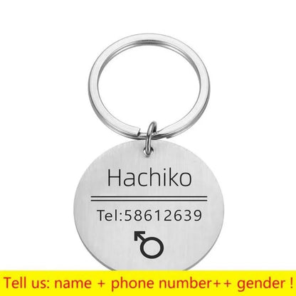 Personalized Engraved Cat Dog Pet ID Tag Dogs Anti-lost Collar Charm Engraving Pet Name Collar for Puppy Cats Collar Accessories