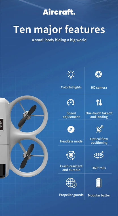 New Hot Mini Drone WIFI FPV Hover Professional 4K Camera Pocket Coloful Lights Dron Rc Plane Foldable Quadcopter RC Toys Gifts