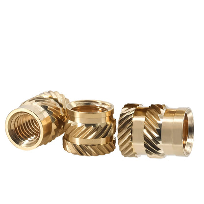 1/4-20 UNC Heat Brass Insert Nut Double Twilled Knurled Injection Molding Embedment Inserts Hot Melt 3D Printing Inserts Nuts