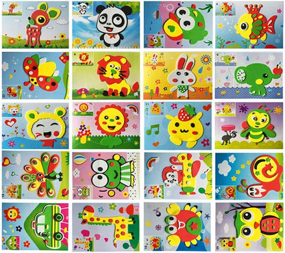 10/20pcs/lot 3D EVA Foam Sticker DIY Cartoon Animal Puzzle for Children Kids Multi-patterns Styles Toys for Children Gift