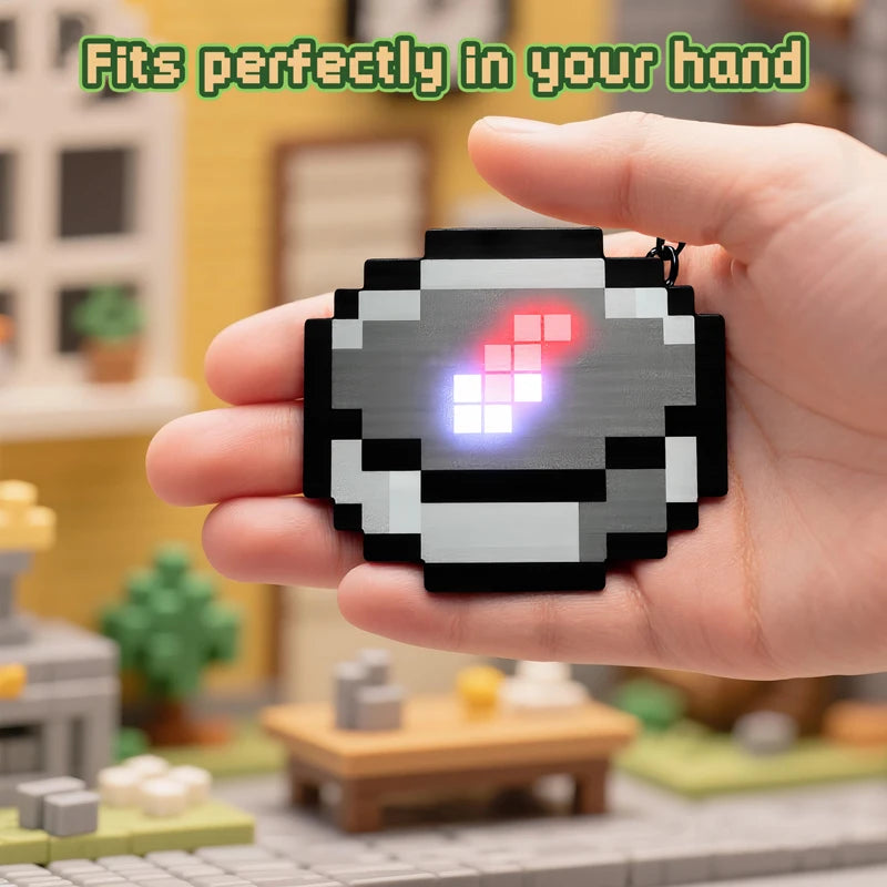 Rechargeable Compass Pixel Wind Peripheral design Toy trinket Use Movable Compass  Keychain Pendant Real-world Use Toys Gift