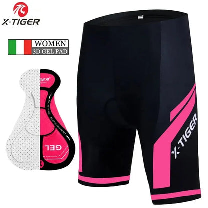 X-TIGER Women Cycling Shorts 5D Gel Padded Shockproof MTB Mountian Bicycle Shorts Road Racing Bike Shorts Summer Outfit Clothing