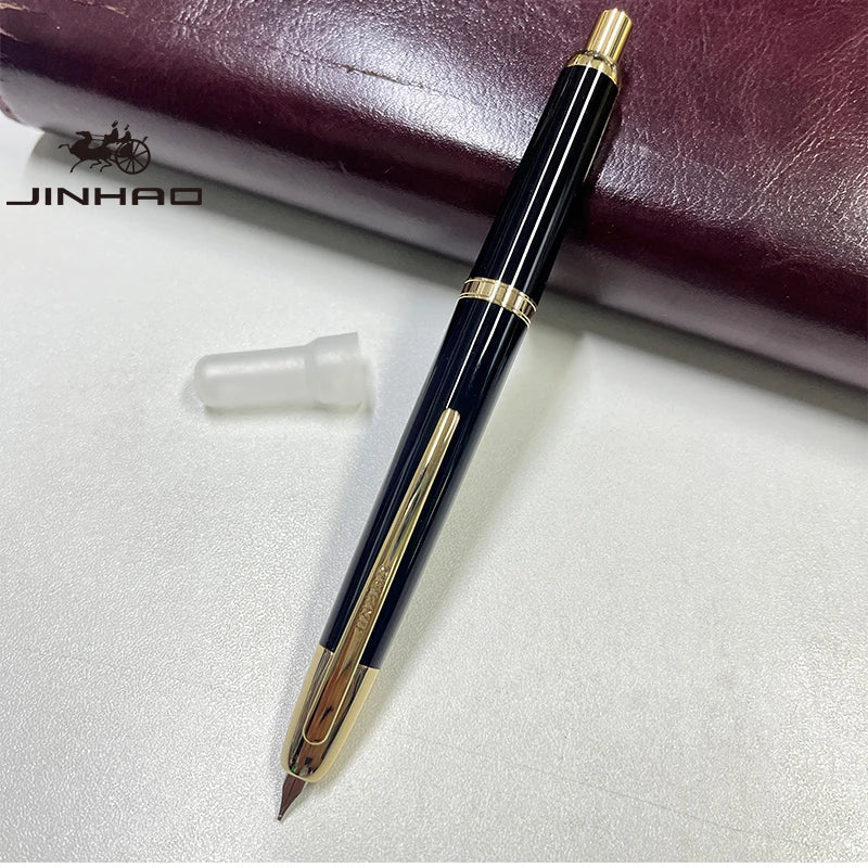 Jinhao 20 Press Retractable Fountain Pen EF/F Nib with Converter Resin Writing Gift Pen