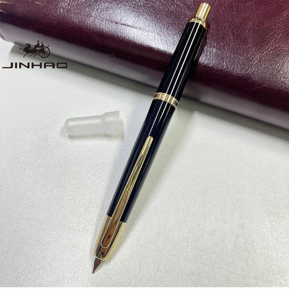 Jinhao 20 Press Retractable Fountain Pen EF/F Nib with Converter Resin Writing Gift Pen