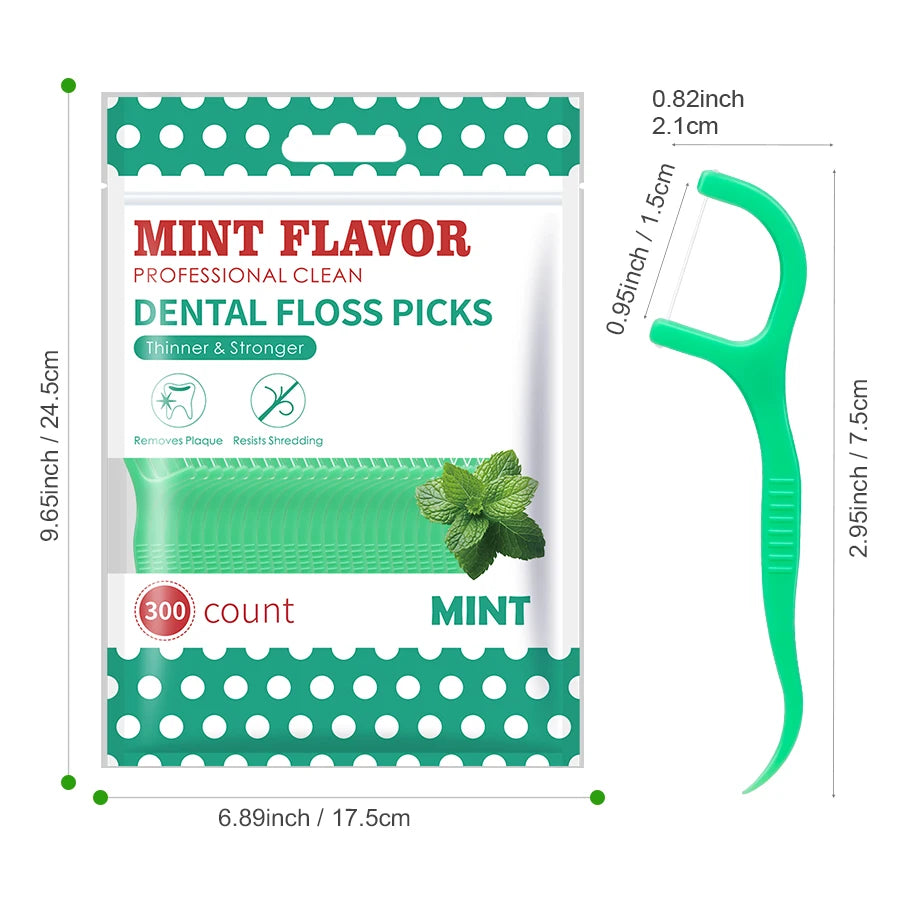 50/150/300/600PCS ultra-fine mint dental floss sticks paired with mini compact dental floss boxes are essential for travel