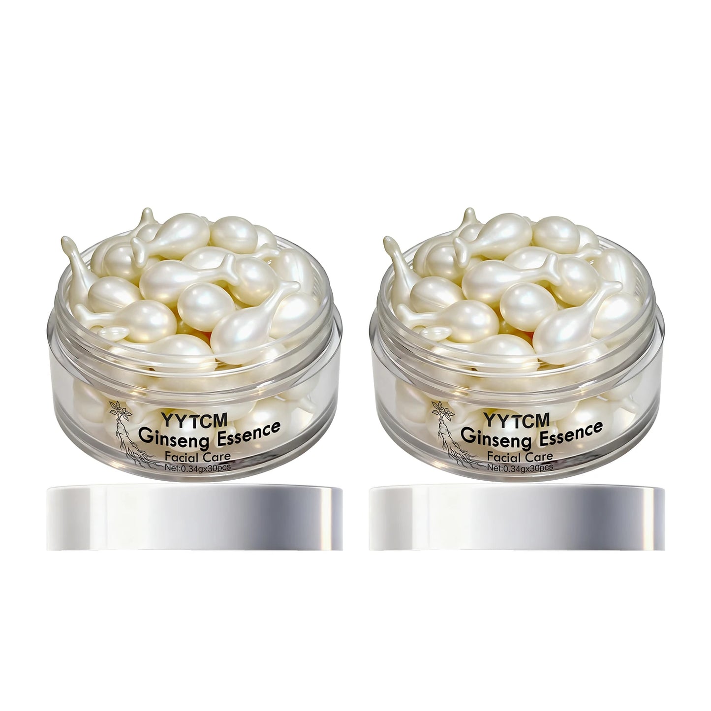 Ginseng Essence Capsules, Moisturizing and Firming Essence Serum, Contains Squalane, Niacinamide, Vitamin E, Retinol, Deep Hydration (0.34Gx30 Capsules)/Bottle-1 Bottle