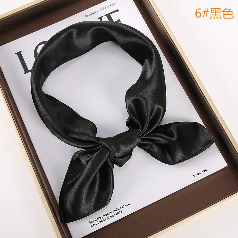 New Solid 60x60cm Square Scarf Single Imitation Silk Bright Light And Satin Performance Scarves Party Gift