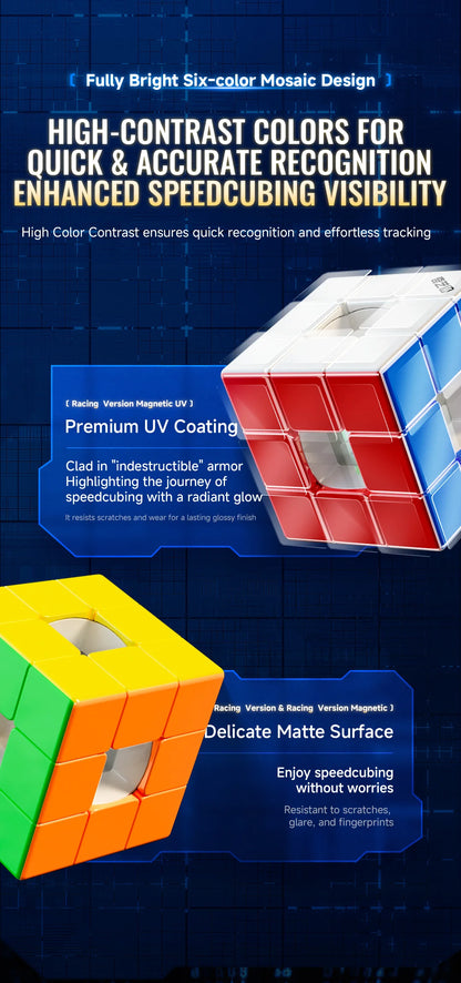 QiYi  Magic Cube Speed Void Cube Hollow Magnetic UV  Puzzle M 3x3 stress-relieving puzzle  game children's toy gift