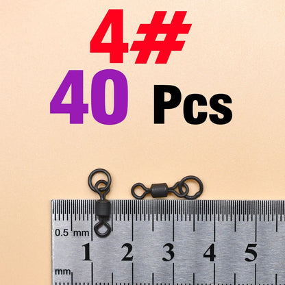 MNFT 40Pcs Quick Change Flexi Ring Swivel Rig Making Terminal Tackle Carp Fishing Accessories