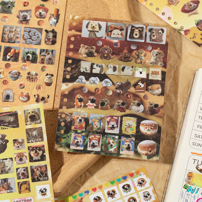 30Pcs/Book Cute Pet Battle Cut-Out Coil Sticker Book DIY Handbook Calendar Greeting Cards Diary Notebook Album Material Stickers