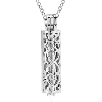 Hollow Cylinder Vial Urn Necklace for Ashes for Women Men Cremation Jewelry Keepsake Memorial Human Pet Ashes Pendant