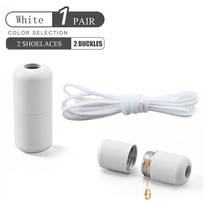 Elastic No Tie Shoelaces Semicircle Shoe Laces For Kids and Adult Sneakers Shoelace Quick Lazy Metal Lock Laces Shoe Strings