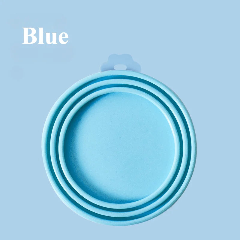 Pet Can Lid Fresh Silicone Cat and Dog Can Seal Lid Universal Adjustable Seal Lid + Spoon Food Storage Tool