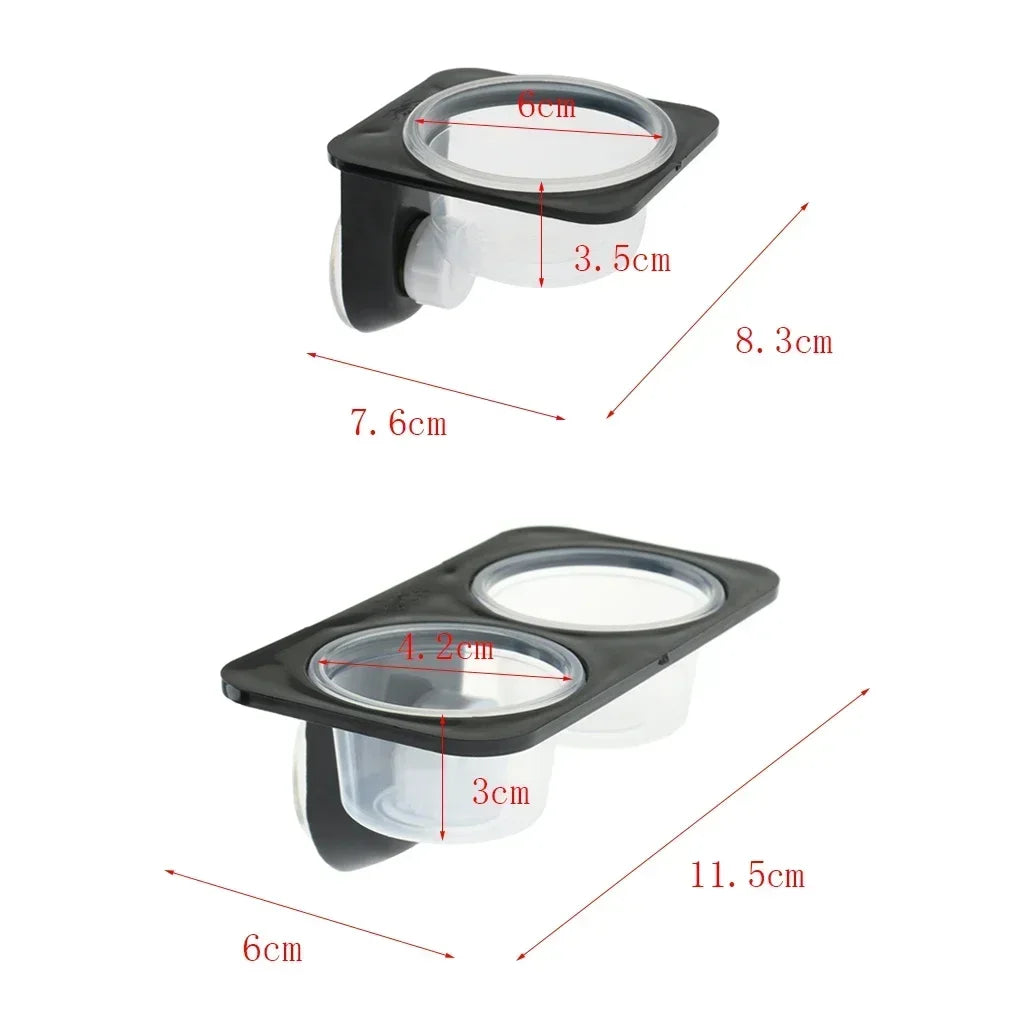 Reptiles & Amphibians Lizard Gecko Suction Cup Feed Bowls Food Container with Bowl for Reptile Food and Water Feeding