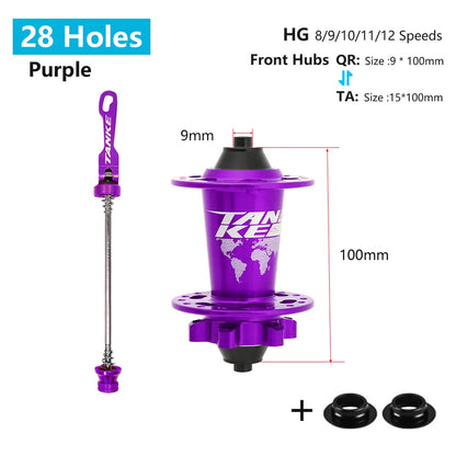 TANKE 120 Click Hub 6 Bearing MTB Mountain Bike Hub Front Rear 28 32 36 Holes QR Thru-axle Exchange Disc Brake Bicycle Hubs HG
