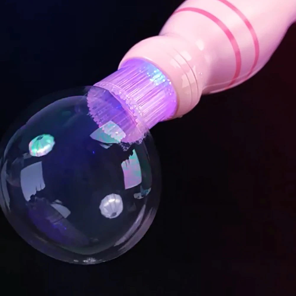 Elastic Smoke Bubble Machine USB Rechargeable Portable Bubble Maker Elastic Bubble Fog Wand for Kids  Electric Bubble Blower