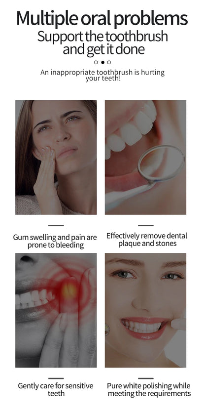 HOMEFISH Bestselling 5-Speed Rotating Electric Toothbrush 360° Rotating Soft Bristle Head Waterproof Sonic Rechargeable