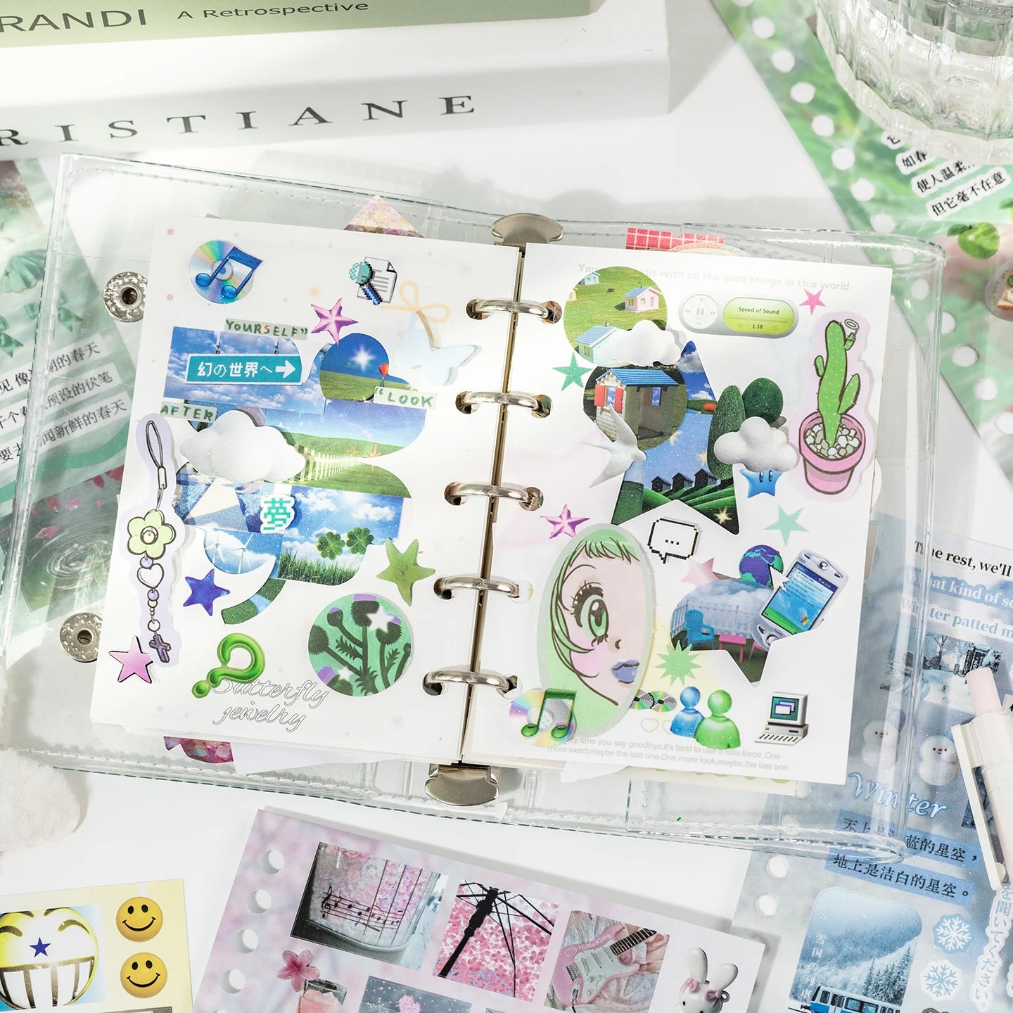 2Style 30 pieces/bag Time Reshaping Cut Film Coil Sticker Book Handbook Material Sticker DIY Photo Frame Scrapbook Notebook Cup