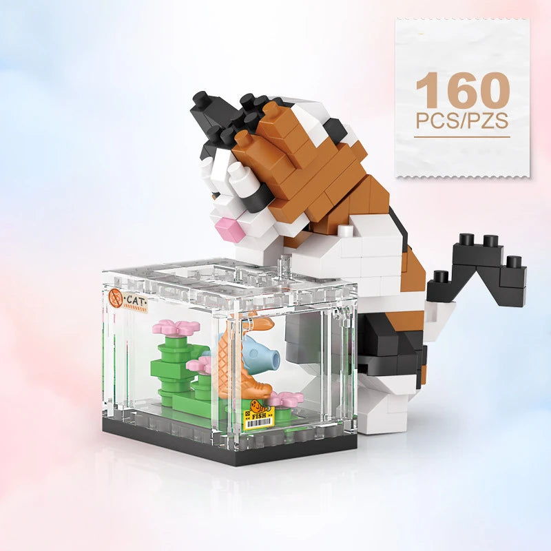 Creative Cute Animal Mini rabbit Building Blocks Puppy Cat Model Dog DIY Bricks Toys For Boys And Girls Birthday Gift For Kid