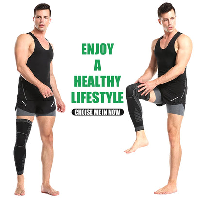 BraceTop 1 PC Full Leg Sleeves Long Compression Leg Sleeve Knee Sleeves Protect Leg, for Man Women Basketball, Arthritis Cycling