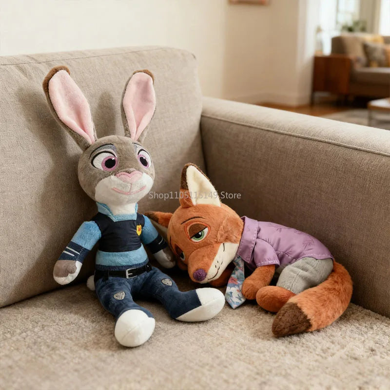 Hot Zootopia Disney Cartoon Anime Plush Toy Fox Nick Wilde Rabbit Judy Hopps Doll Soft Stuffed Animals Toys Kids birthday Gifts