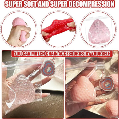 Strawberry Squishy Fidget Toy Slow Rebound Stress Relief Toy Cute Fruit Squeeze Toy Gift Perfect Desk Decoration for Kids Adults