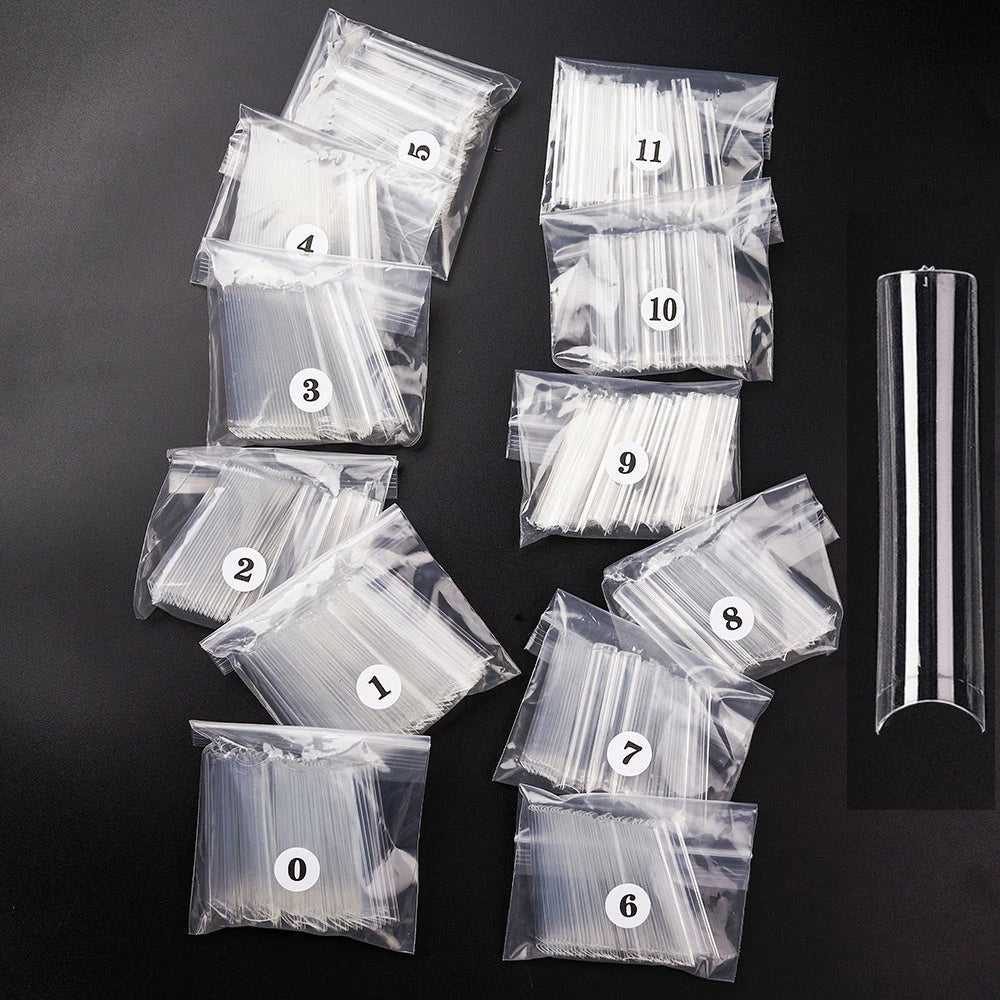 3XL Long Coffin/Square Acrylic False Nail Tip Half Cover C Curved Straight Nail Tips Manicure Nail Art Decoration ToolFake Nails