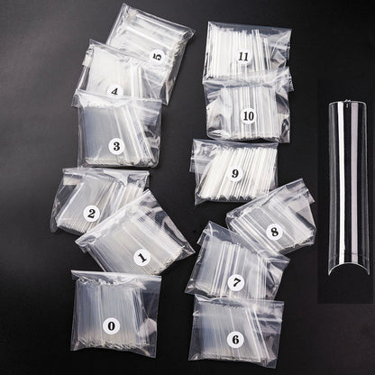 3XL Long Coffin/Square Acrylic False Nail Tip Half Cover C Curved Straight Nail Tips Manicure Nail Art Decoration ToolFake Nails