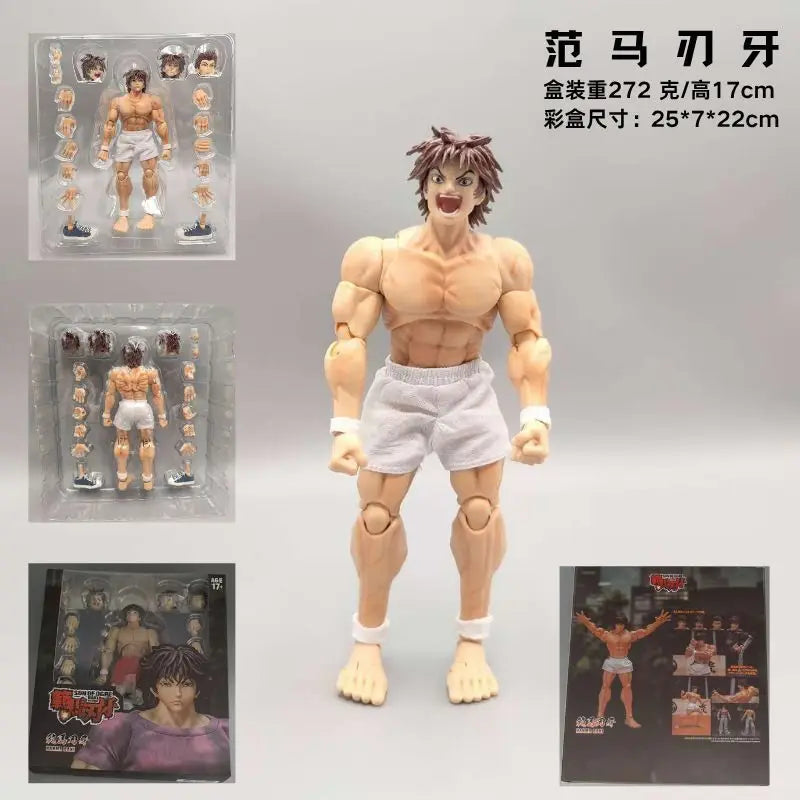 kucikuji 1/12 Scale Anime Baki Hanma Oni Action Figure Real Man Assembly Model Figurine Office Desktop Decoration Ornaments